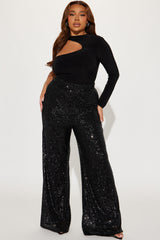 After Glow Sequin Flare Pant - Black