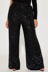 After Glow Sequin Flare Pant - Black