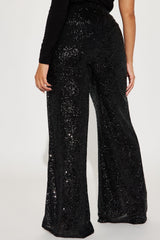 After Glow Sequin Flare Pant - Black