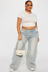 Peace Of Mind Tinted Baggy Jeans - Light Wash