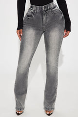 She Stands Out Tummy Control Bootcut Jeans - Grey