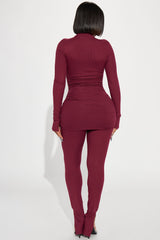 Deep Love Legging Set - Burgundy