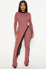 Skylar Sweater Pant Set - Mauve/combo