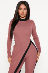 Skylar Sweater Pant Set - Mauve/combo