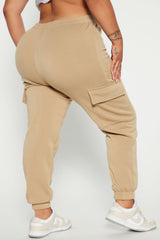 Let's Relax Jogger Sweatpants - Tan