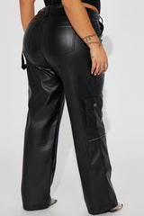 Long Rides Faux Leather Pant - Black