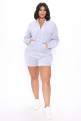 The OG Trendsetter Velour Short Set - Heather Grey