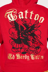 Broken Hearts Ed Hardy Zip Front Hoodie - Red