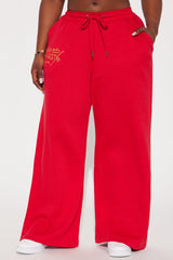 Broken Hearts Ed Hardy Wide Leg Pant - Red