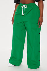 Jennie Snap Button Track Pant - Green/combo