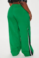 Jennie Snap Button Track Pant - Green/combo