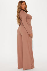 Choosing You Wide Leg Pant Set - Mocha