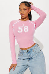 Number One Player Long Sleeve Tee - Pink