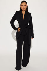 CEO Vibes Blazer Set - Black