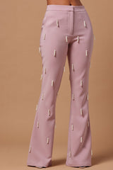 Bella Embellished Pant - Mauve