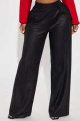 Always On The Go Wide Leg Trouser Pant - Black