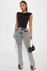 Kaylor High Stretch Flare Jeans - Black Wash