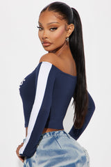 LA Angels Off Shoulder Top - Navy