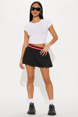 Hot Shot Jersey Bubble Micro Mini Skirt - Black/combo
