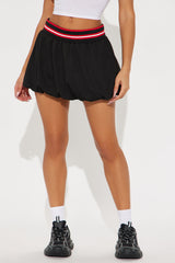 Hot Shot Jersey Bubble Micro Mini Skirt - Black/combo