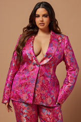 Pretty In Pink Embroidered Suit Set - Fuchsia
