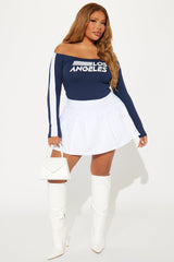 LA Angels Off Shoulder Top - Navy