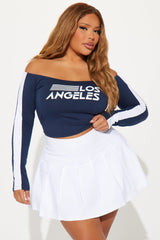 LA Angels Off Shoulder Top - Navy