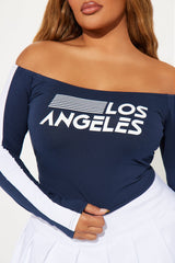 LA Angels Off Shoulder Top - Navy