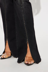 Tall Not So Basic Stretch Zipper  Bootcut Jeans - Black