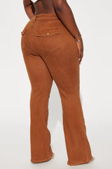 Switch Lanes Tinted Moto Flare Jeans - Brown