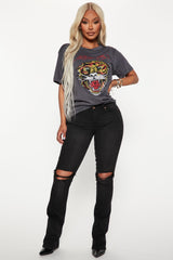Ed Hardy Tiger Rhinestone Head - Charcoal