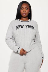 In New York Sweater Pant Set - Heather Grey