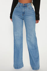 Bridge The Distance Wide Leg Jeans - Blue Wash