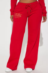 Broken Hearts Ed Hardy Wide Leg Pant - Red