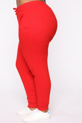 Stole Your Boyfriend's Oversized Jogger - Red