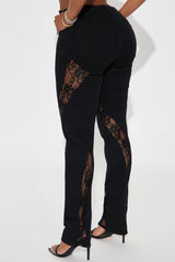 Club Classic Stretch Lace Skinny Jeans - Black