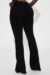 Word On The Streets Concert Chain Flare Jeans - Black