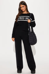 Snow Bunny Sweater Pant Set - Black