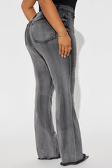 Highest Stakes Stretch Flare Jeans - Black Wash