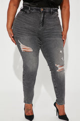 Living Life High Stretch Skinny Jeans - Black Wash