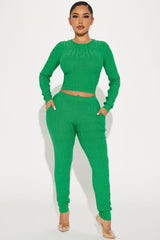 Never Complaining Sweater Legging Set - Green