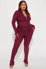 Deep Love Legging Set - Burgundy