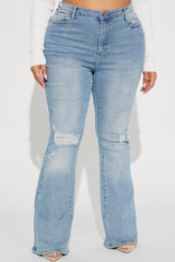 Every Now And Then Stretch Flare Jeans - Light Wash