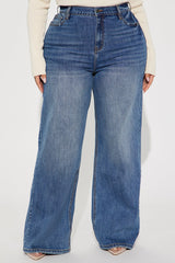 Yours Forever Low Stretch Baggy Jeans - Medium Wash