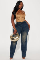 Keep It In Mind Stretch Tinted Straight Leg Jeans - Dark Wash