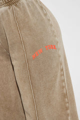 New York Washed Wide Leg Pant - Taupe/combo