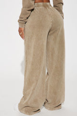 New York Washed Wide Leg Pant - Taupe/combo