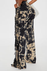 Front Row Shredded Wide Leg Jeans - Black Wash