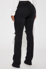 Jessie Mid Rise Distressed Bootcut Jean - Black