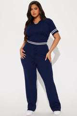 By The Books Sweater Pant Set - Navy